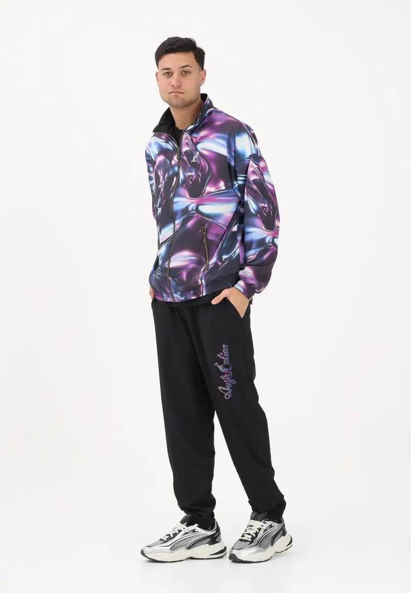 Pantalone sportivo METALIQ LOGO nero da uomo miniatura 2