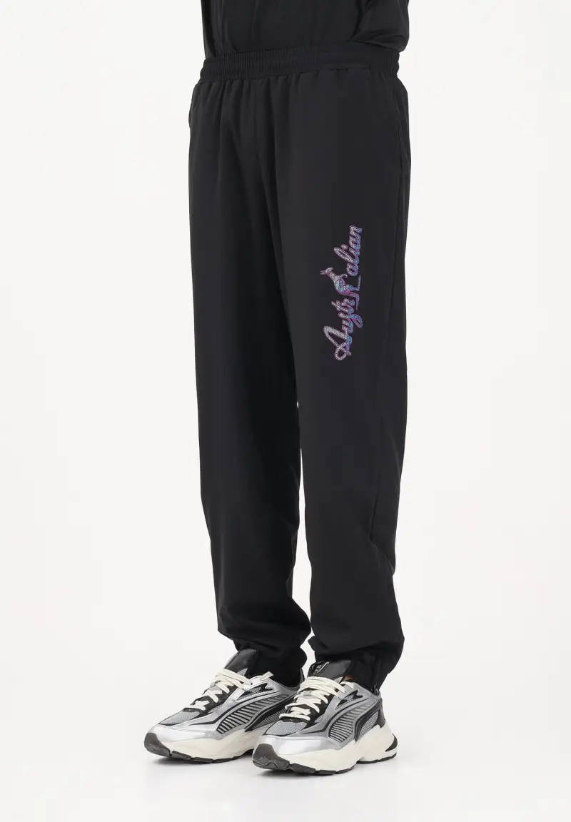 Pantalone sportivo METALIQ LOGO nero da uomo