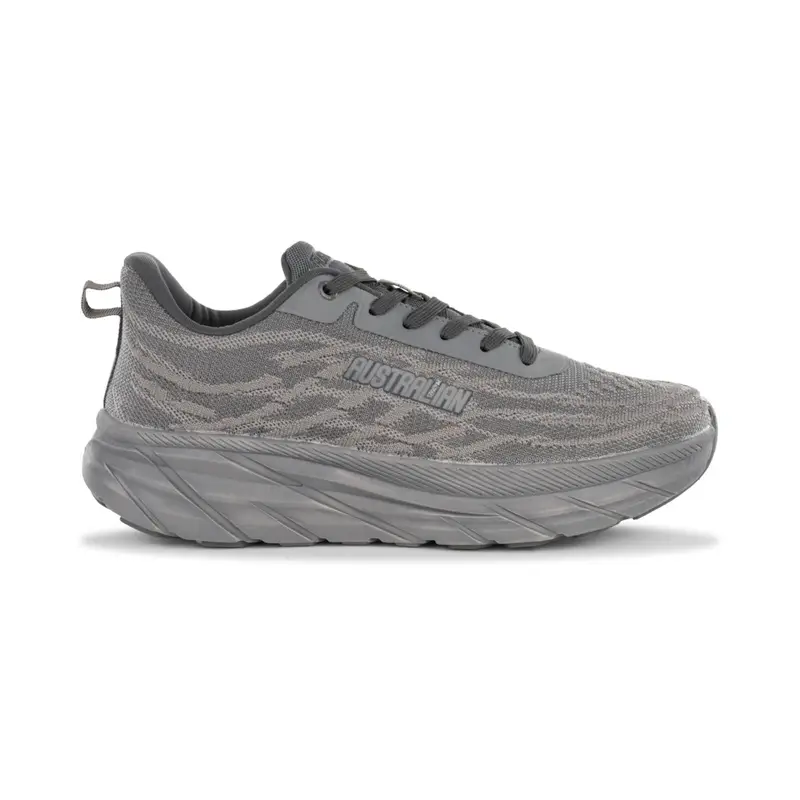 Sneakers grigie running da uomo con suola chunky