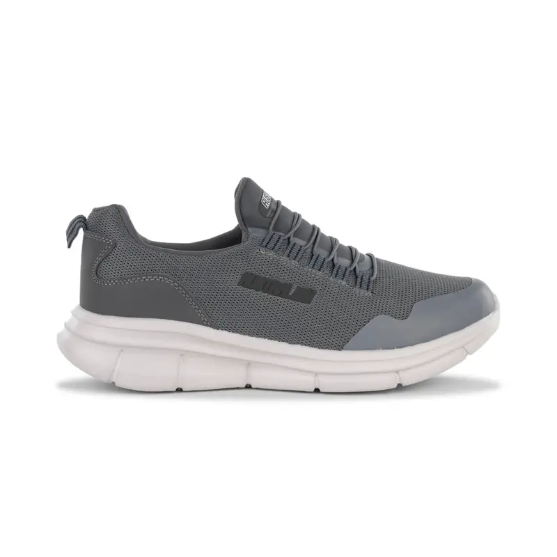 Sneakers uomo grigio da running con logo laterale