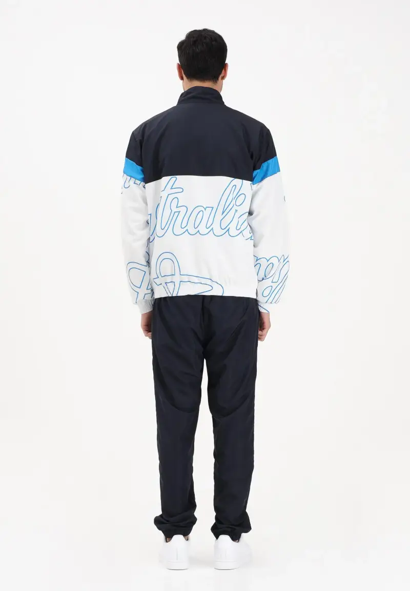 Tuta blu da uomo arricchita da stampe grafiche lineari miniatura 3