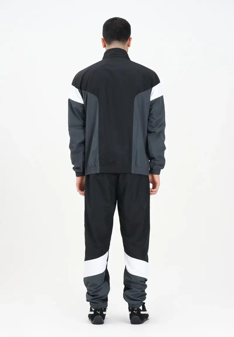 Tuta nera da uomo con inserti a contrasto miniatura 3