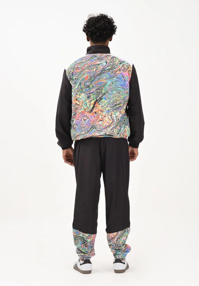 Tuta nera da uomo con stampa miniatura 3