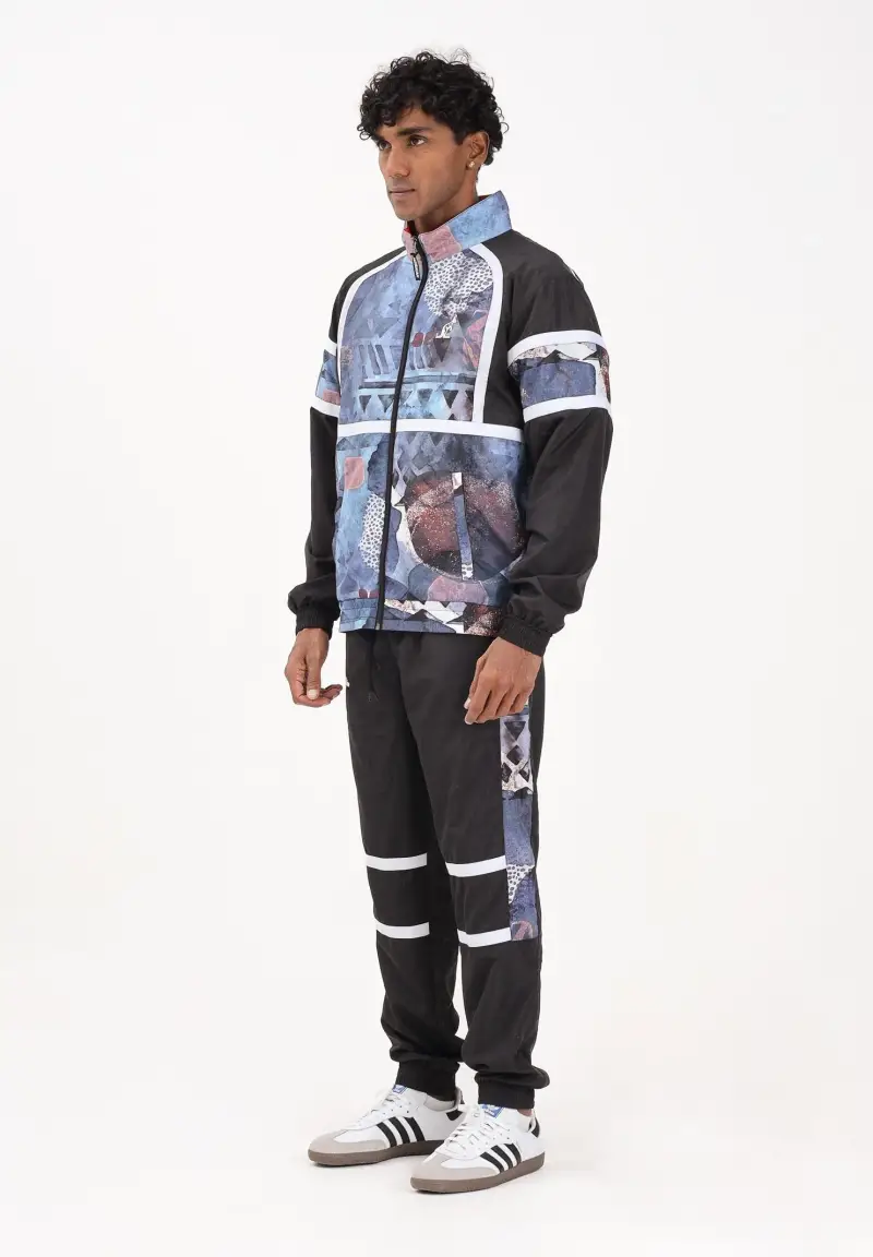 Tuta nera da uomo con stampa "Smash"