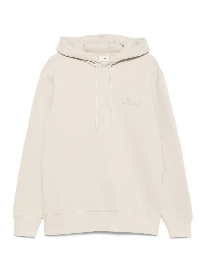 Felpa con cappuccio con logo Beige