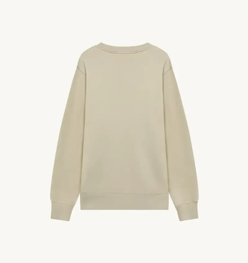 Felpa girocollo beige con scritta gone hiking miniatura 2