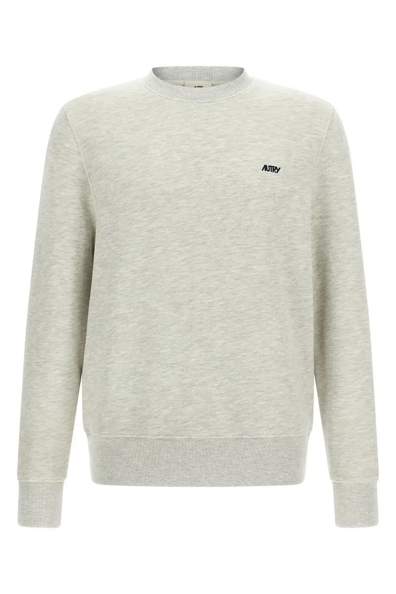 Felpa Ricamo Logo Grigio