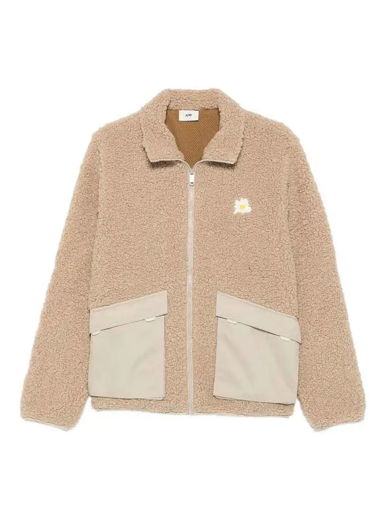 Fibra di orsacchiotto Giubbino Beige