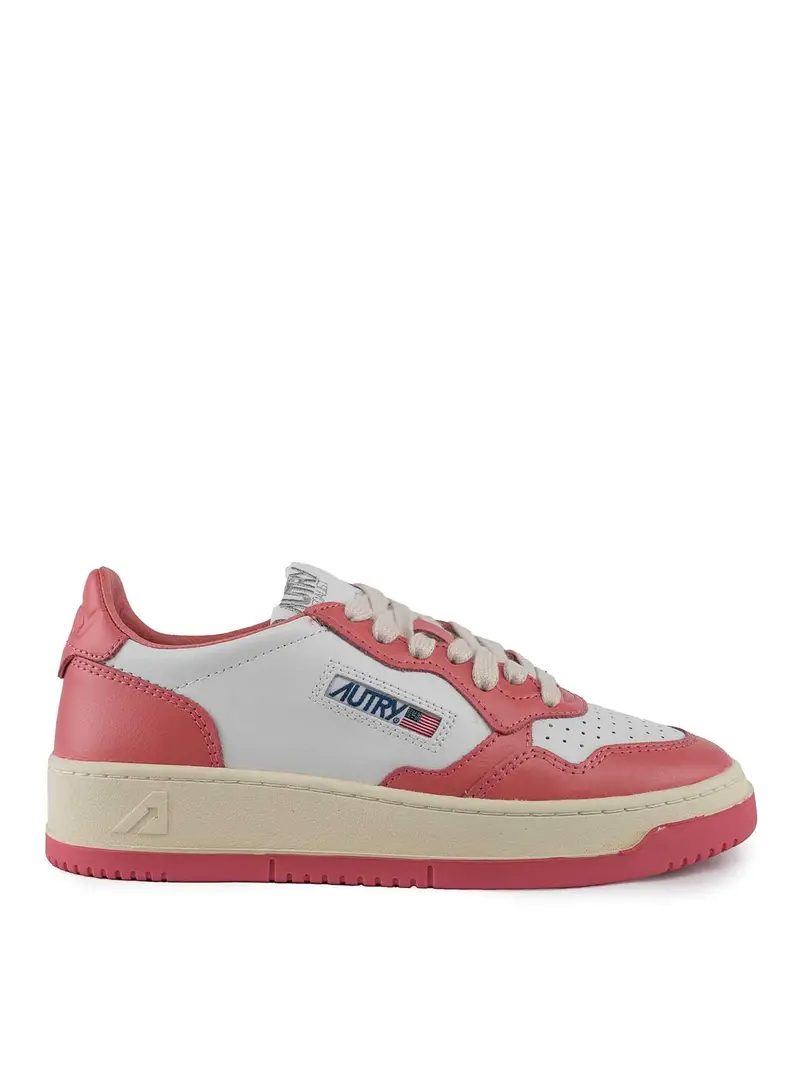Medaglia bassa sneaker in pelle bicolore Bianco