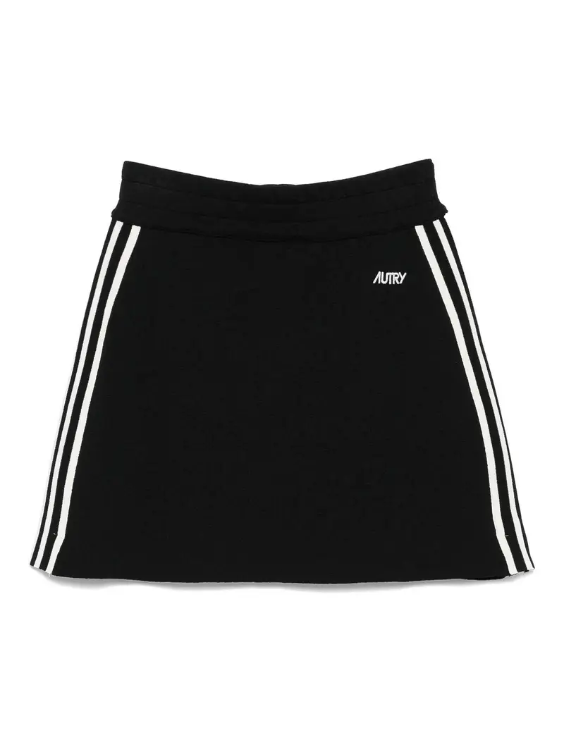Mini gonna da tennis a maglia Nero