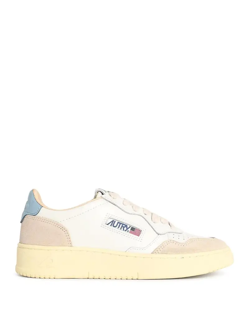Sneaker basse in pelle bianca da medaglia Bianco