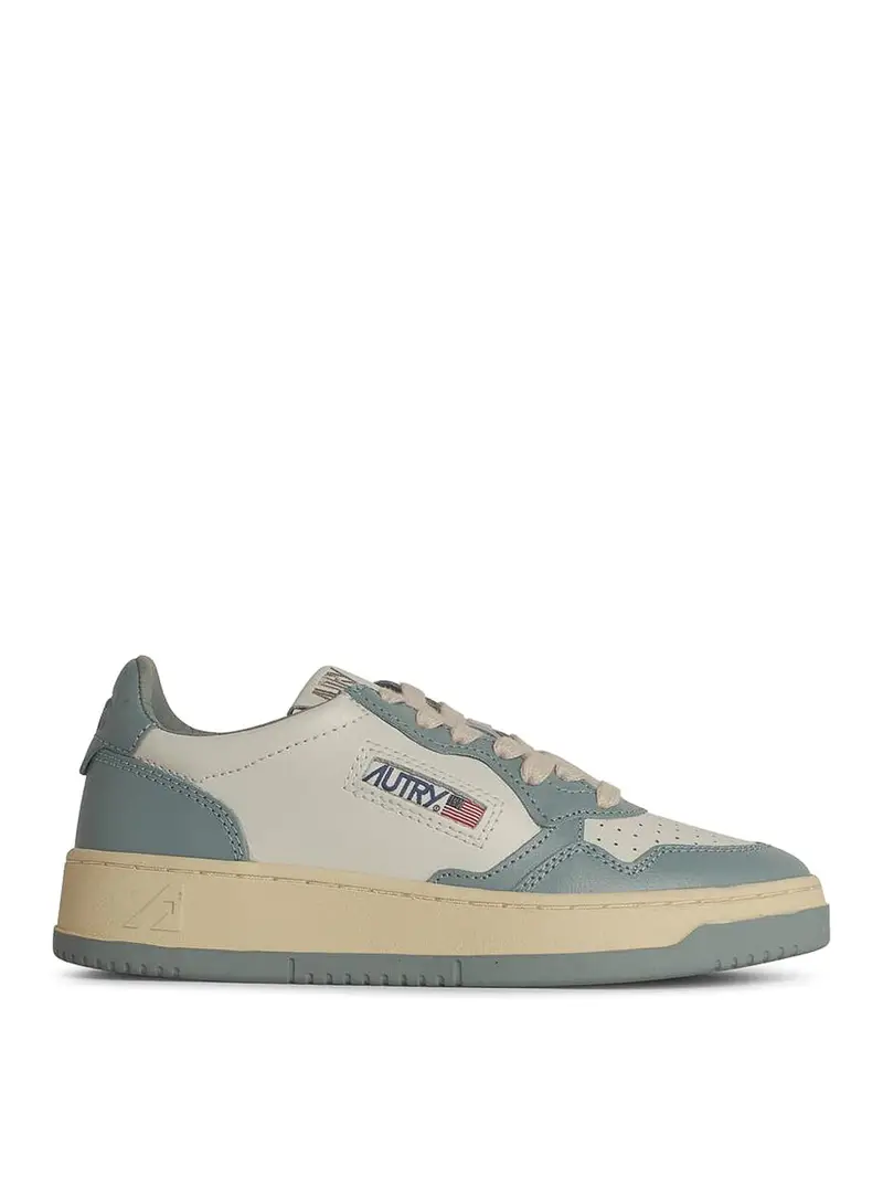 Sneaker in pelle blu chiara Azzurro