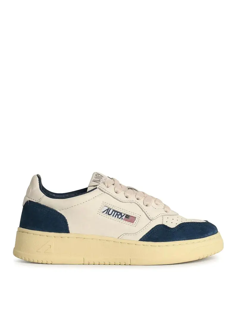 Sneaker in pelle blu mediale