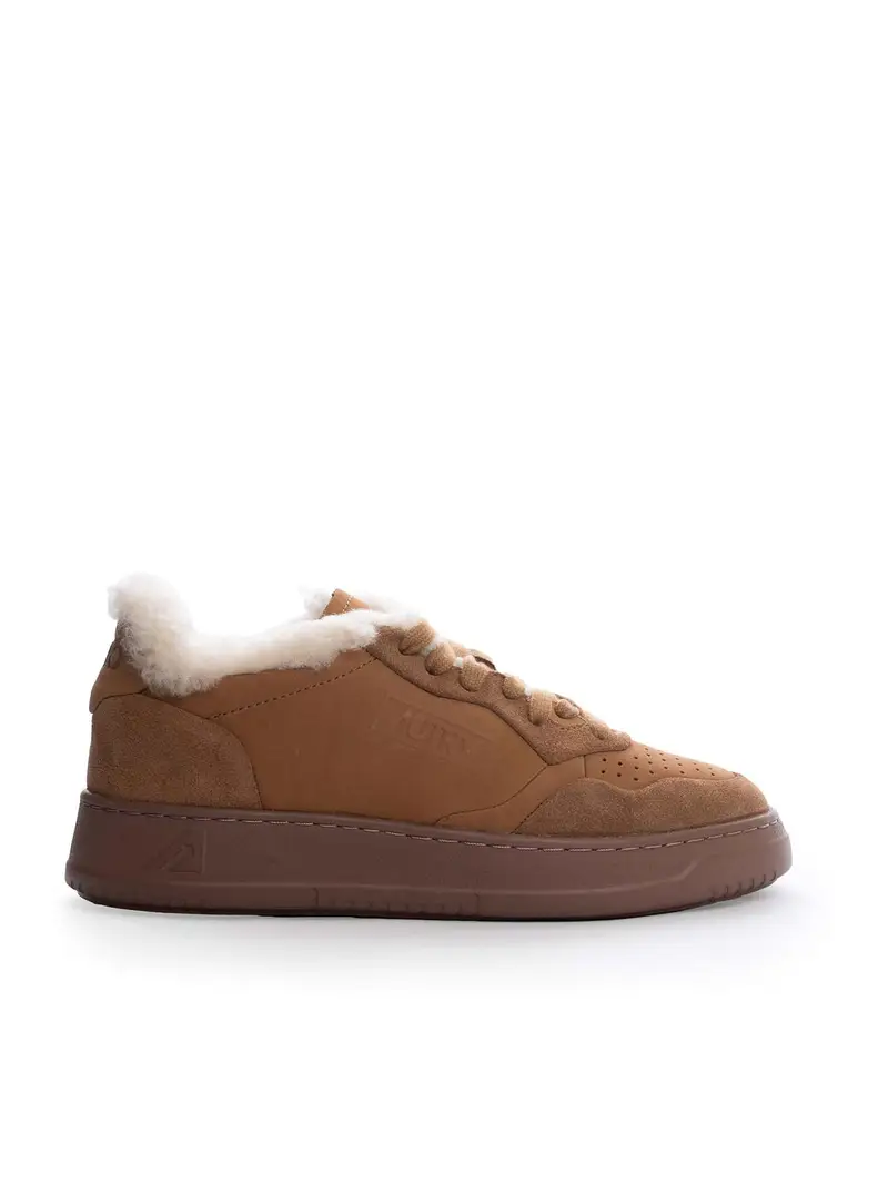 Sneaker medaglia a Nubuck e Teddy Bianco