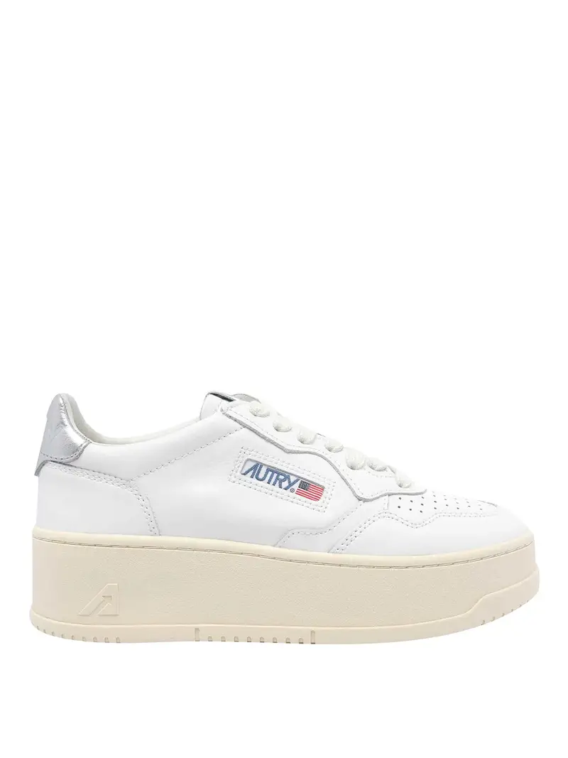 Sneaker piattaforma medialiste bianche Bianco