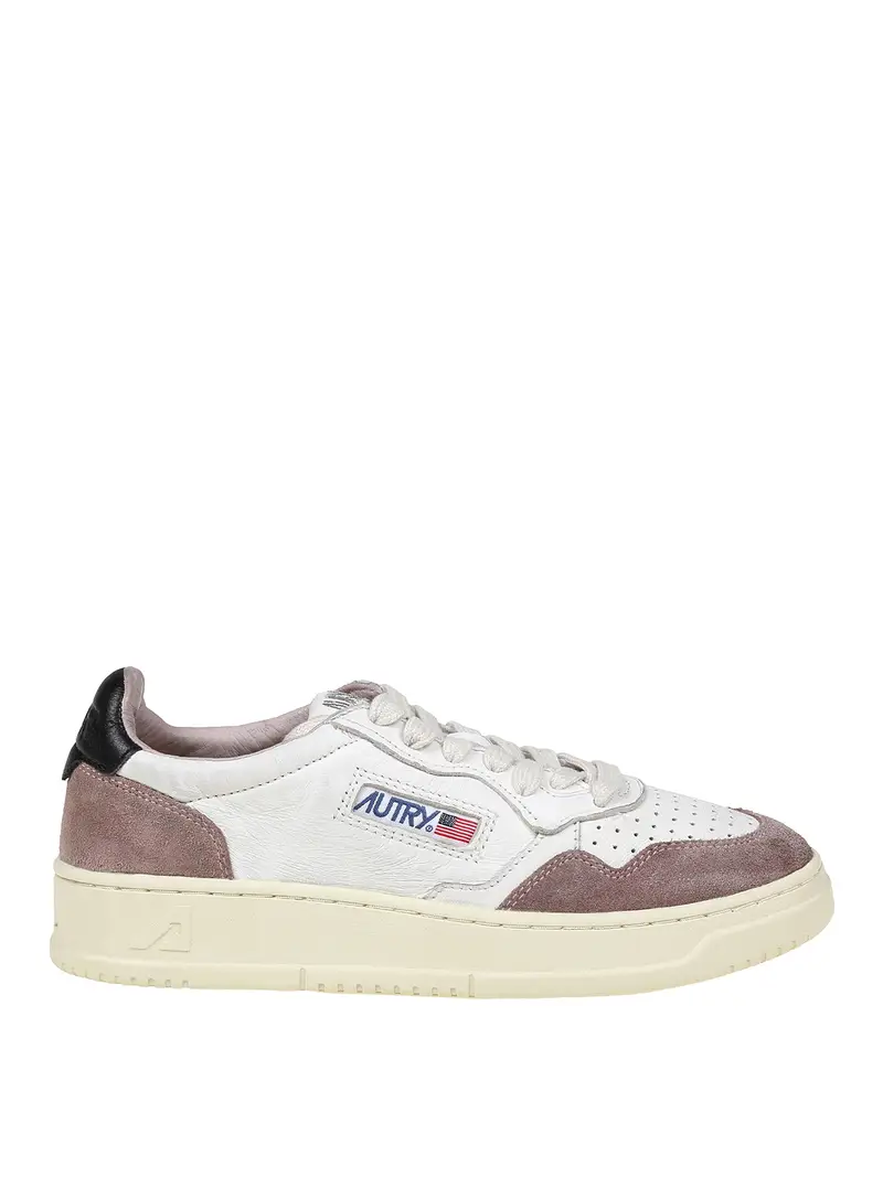 Sneakers autry in pelle e camoscio Bianco