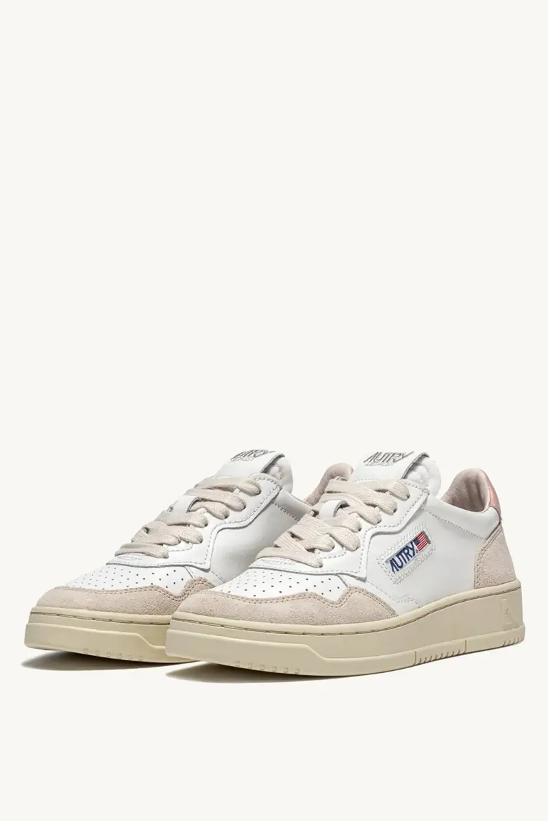 Sneakers Autry Medialist Low Bianco e Rosa Camoscio miniatura 2