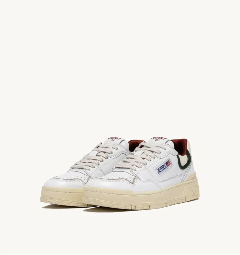 Sneakers clc low in pelle bianco e verde miniatura 2