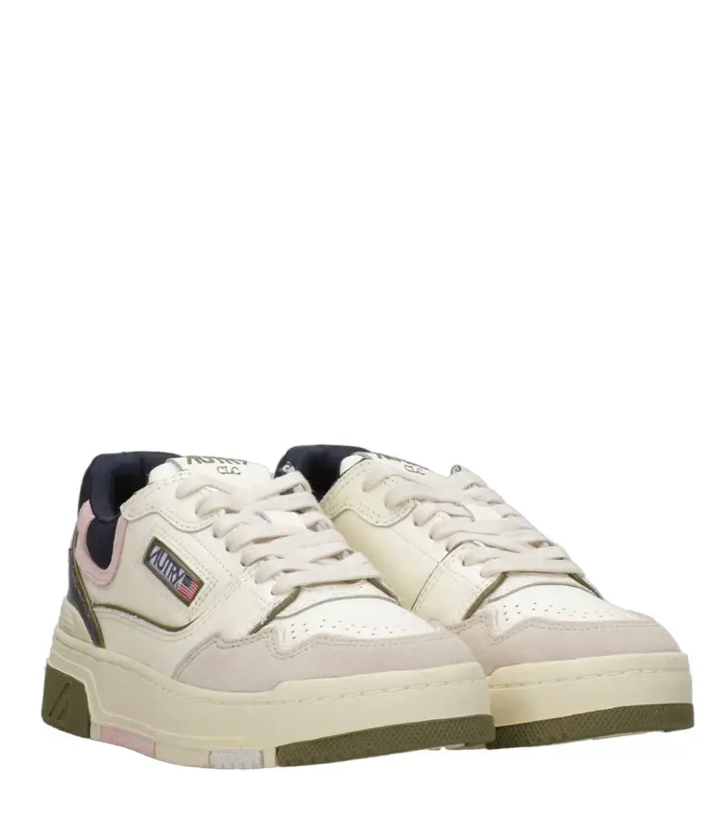 Sneakers clc low in pelle e suede bianco e blu miniatura 2