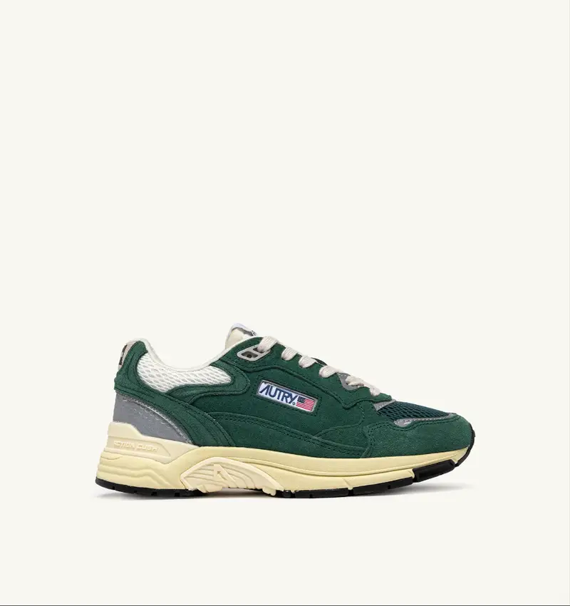 Sneakers hyperway in mesh e suede verde