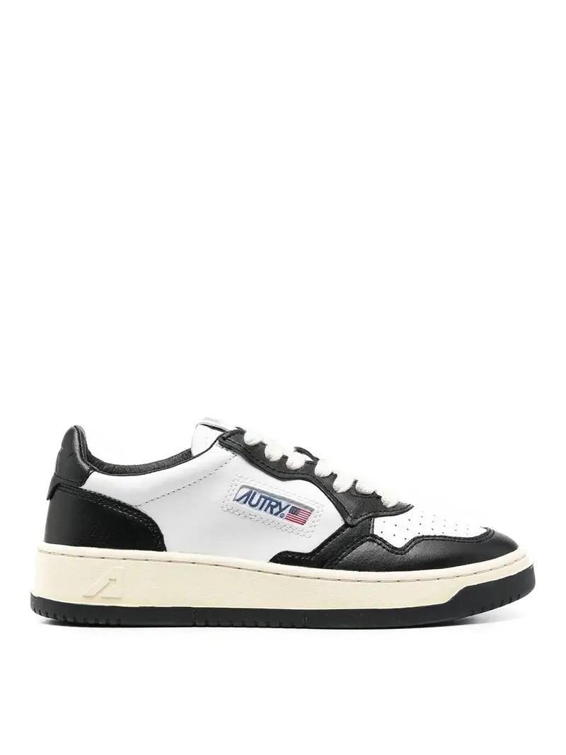 Sneakers in pelle con logo Nero