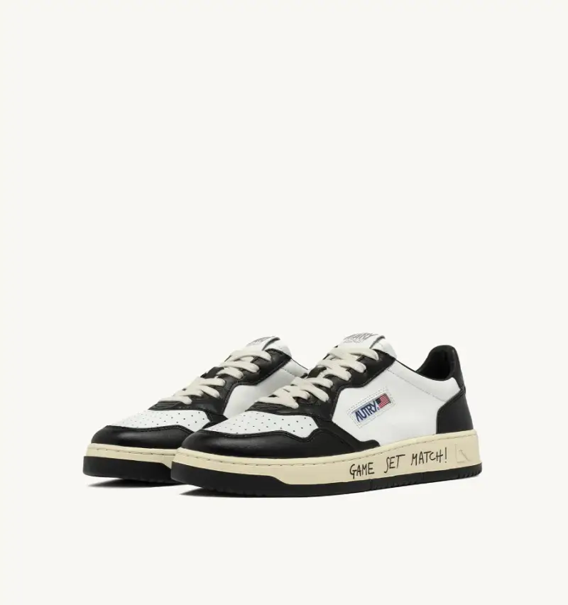 Autry Sneakers Medalist Low bianco e nero con lettering miniatura 2