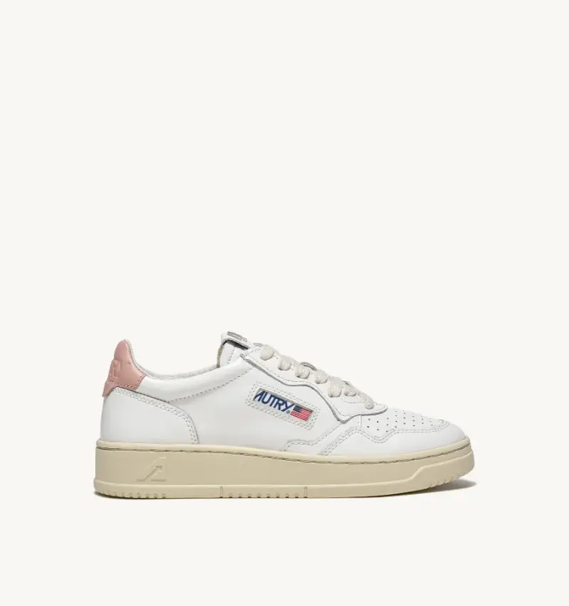 Autry Sneakers Medalist Low bianco e rosa