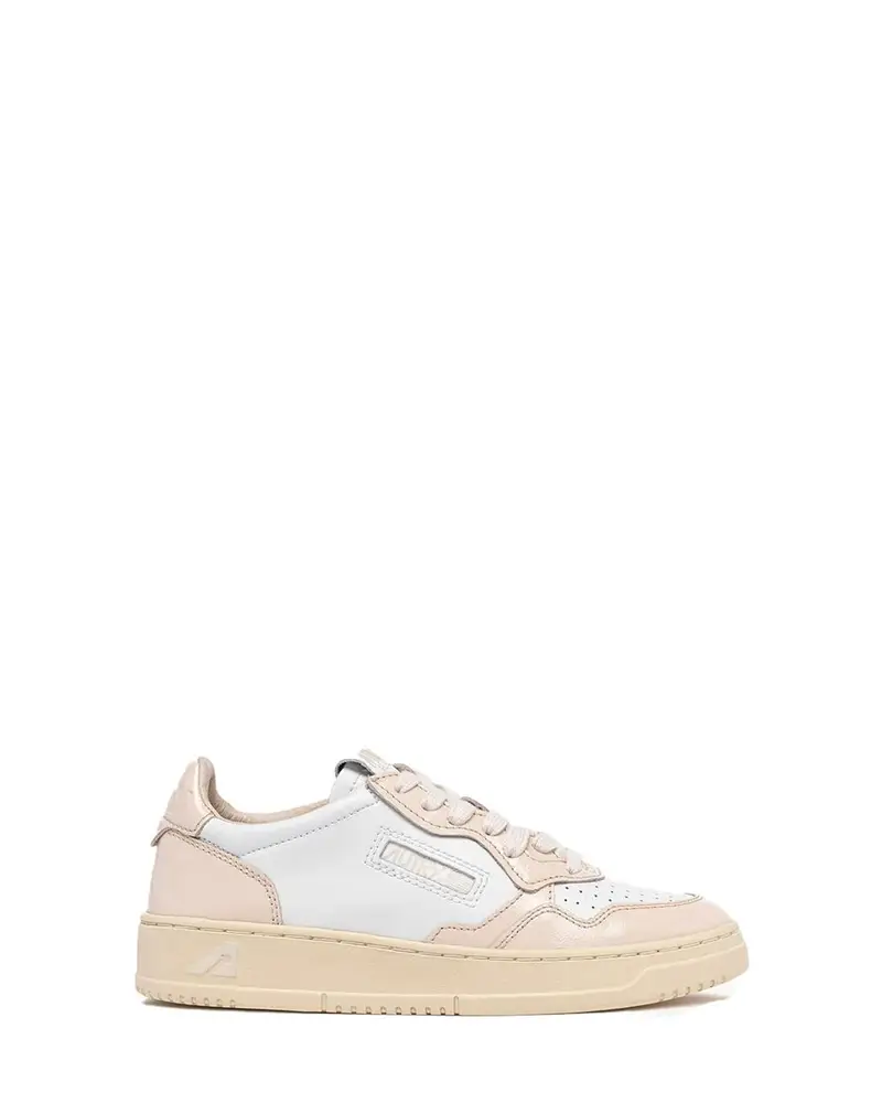 Sneakers medalist low bicolor bianco e rosa