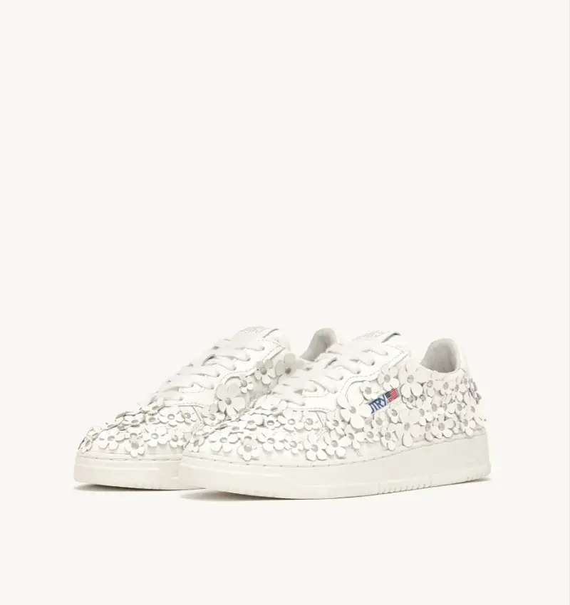 Sneakers medalist low blooming con fiori in pelle bianco miniatura 2