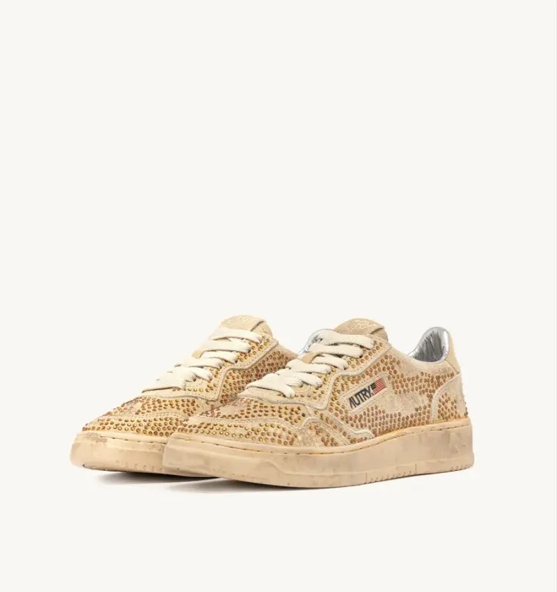Sneakers medalist low crystal strass bronze miniatura 2