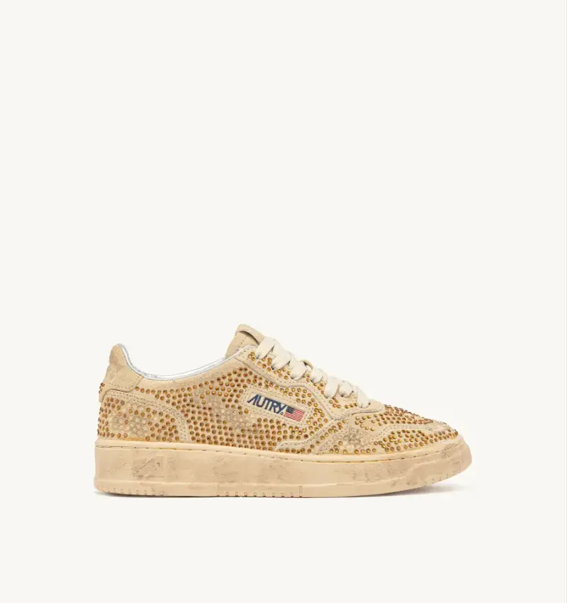 Sneakers medalist low crystal strass bronze