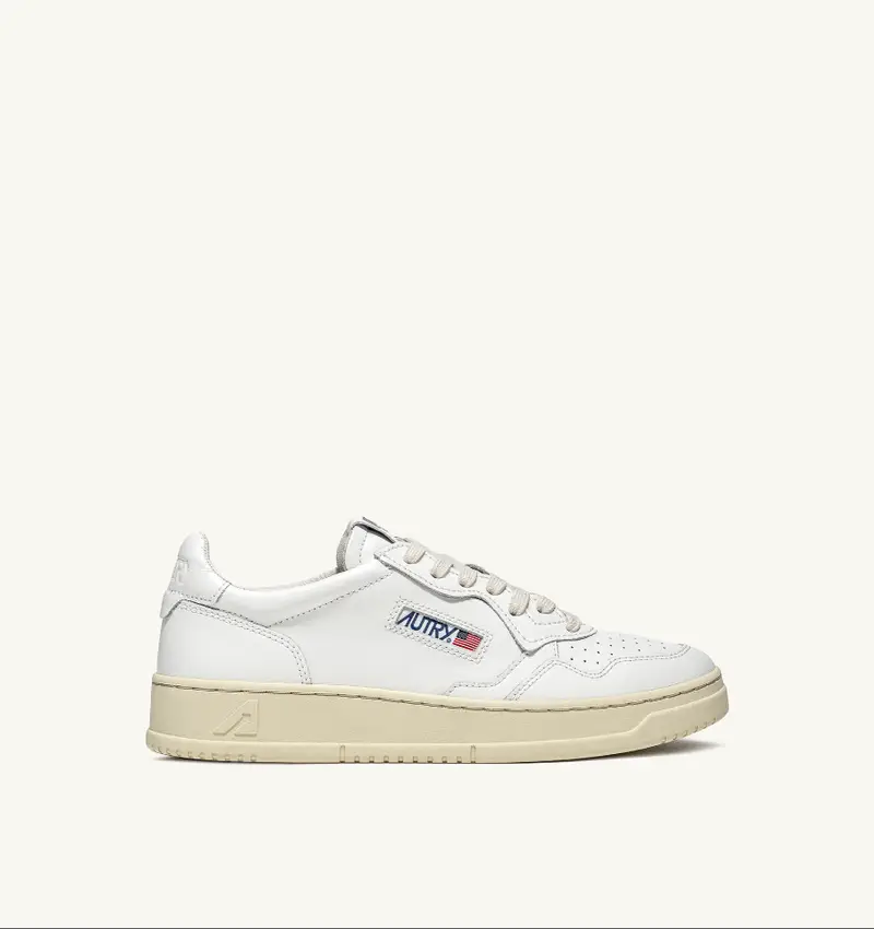 Sneakers medalist low in pelle bianca Bianco