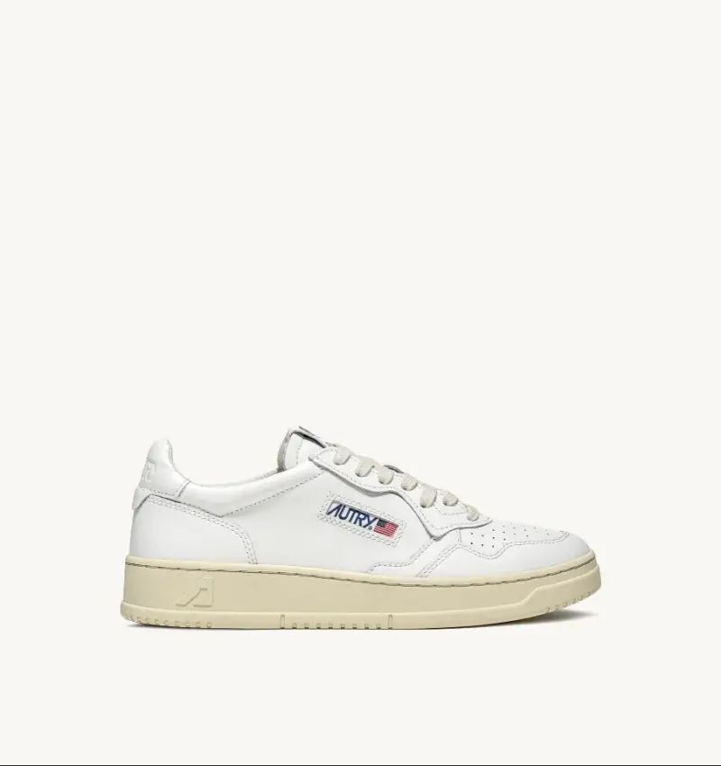 Sneakers medalist low in pelle bianca Bianco