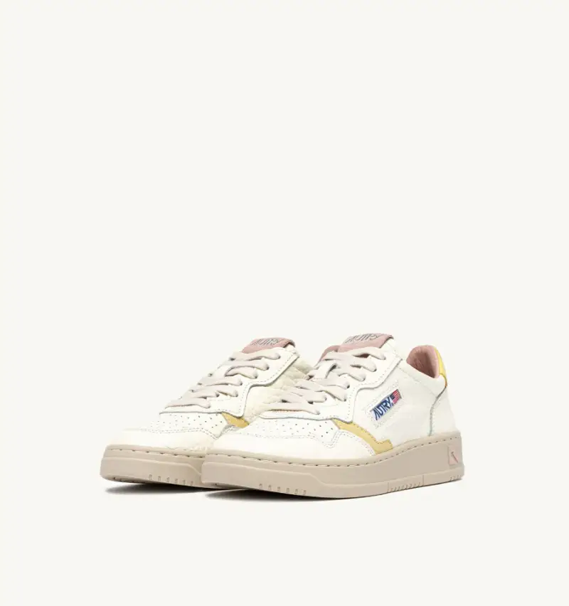 Autry Sneakers Medalist Low Natural e Lemon miniatura 2