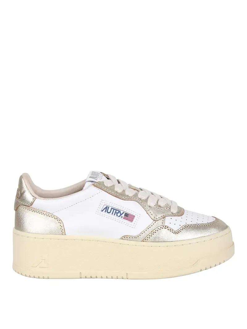 Sneakers Medalist Platform In Pelle Oro