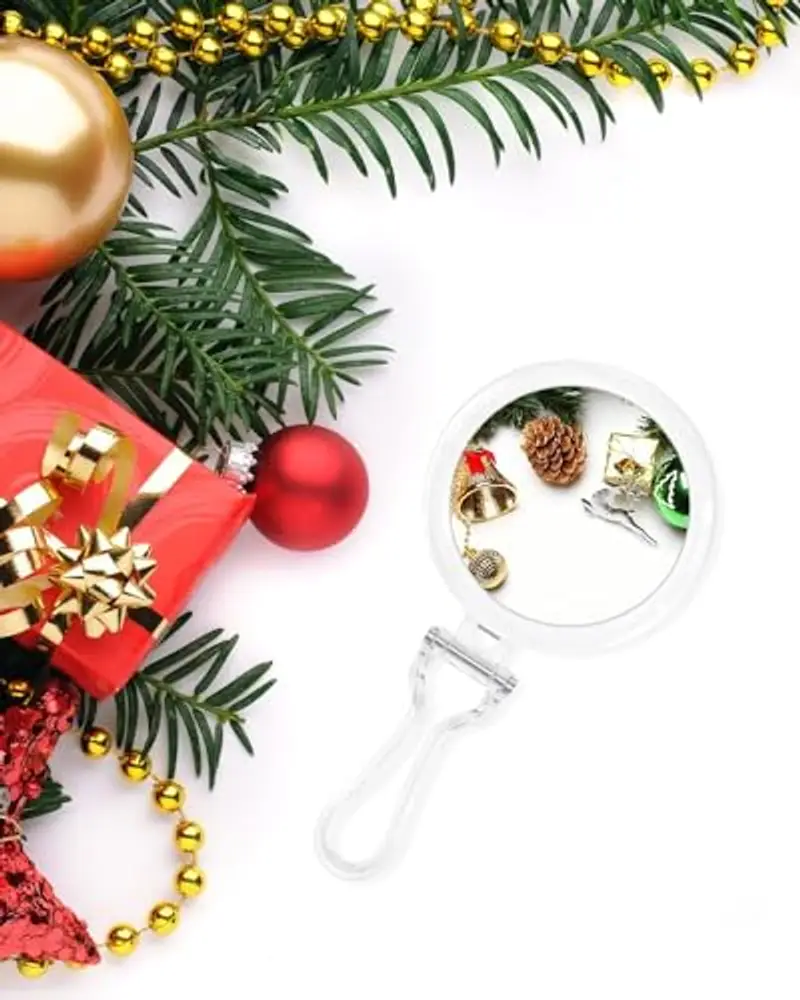 Auxmir Specchio Ingranditore Bifacciale 1X/30X, Specchio Trucco con Manico, Specchio Portatile da Viaggio, Pieghevole, Compatto, Appendibile, Specchio a Mano per Trucco, Cura del Viso miniatura 2