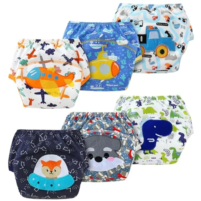 AUYAO 6 PZ Mutandine di Apprendimento Bambino, Bambini Pantaloni da Vasino, Unisex Bambino Mutandine di Apprendimento,