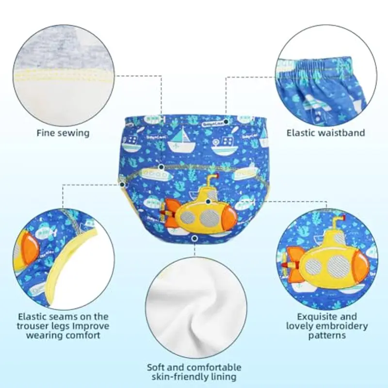 AUYAO 6 PZ Mutandine di Apprendimento Bambino, Bambini Pantaloni da Vasino, Unisex Bambino Mutandine di Apprendimento miniatura 3