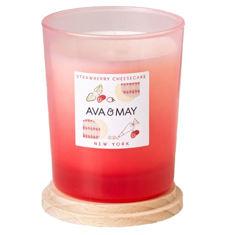 Candele Cheesecake alla fragola 180g - - Candele profumate