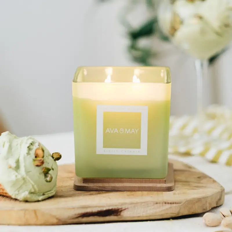 Candele Gelato al Pistacchio 450g - - Candele profumate miniatura 3