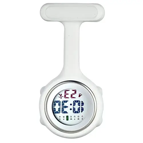 Avaner Orologio da Infermiere in Silicone con Spilla,Orologio Infermiere Uomo Donna,Orologio da Tasca