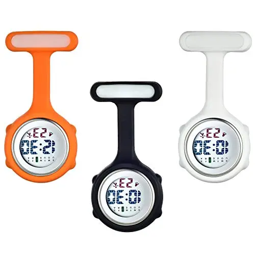 Avaner Orologio da Infermiere in Silicone con Spilla, Orologio Infermiere Uomo Donna, Orologio da Tasca miniatura 2