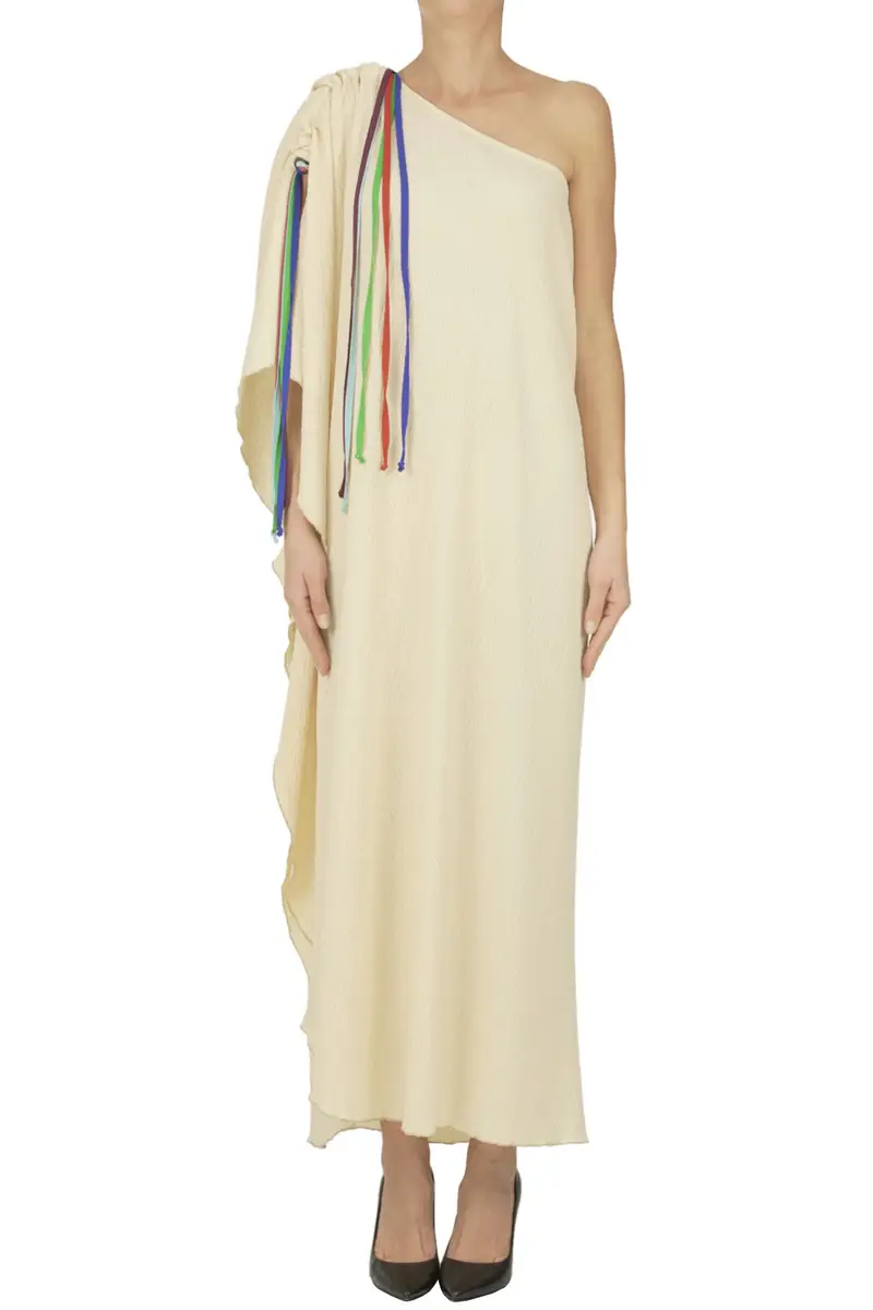 Abito stile caftano Crema