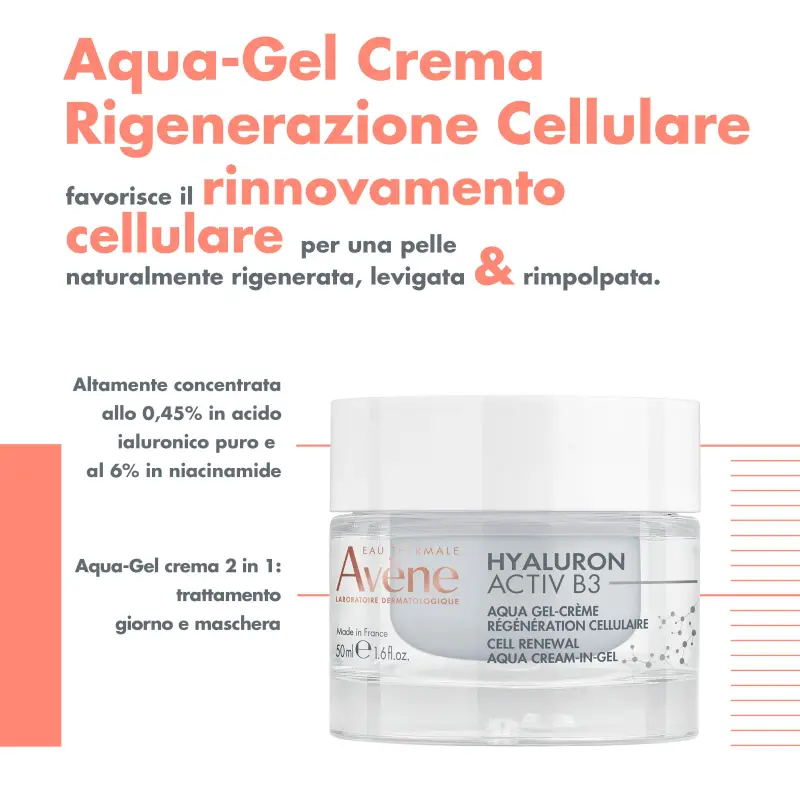 Hyaluron Activ B3 Aqua Gel-Crema rigenerazione cellulare anti-età - Trattamento antietà pelli mature, Crema antirughe, Crema idratante viso, Trat miniatura 4