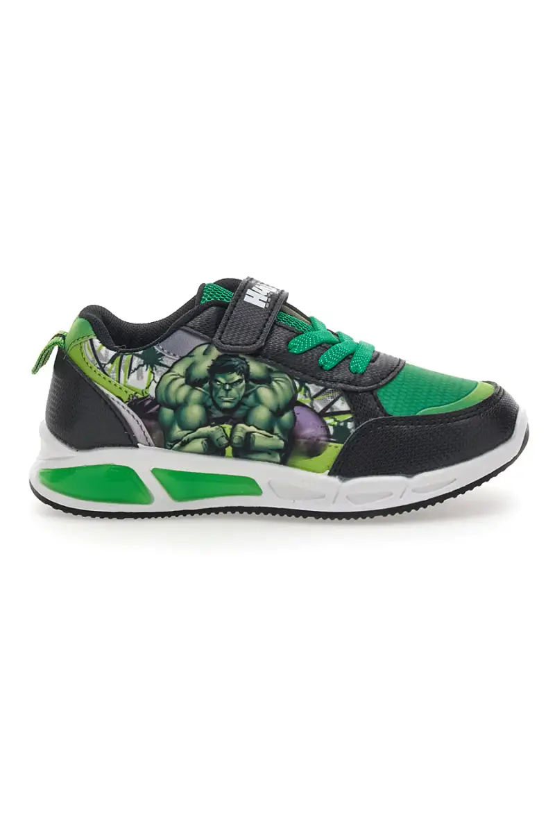 Sneakers Nere e Verdi con Luci e Velcro Avengers Hulk R1010201T [VERDE]