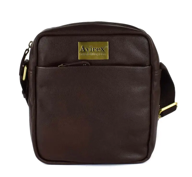Borsa tracolla uomo in pelle Avirex Mayday MDY02 Brown