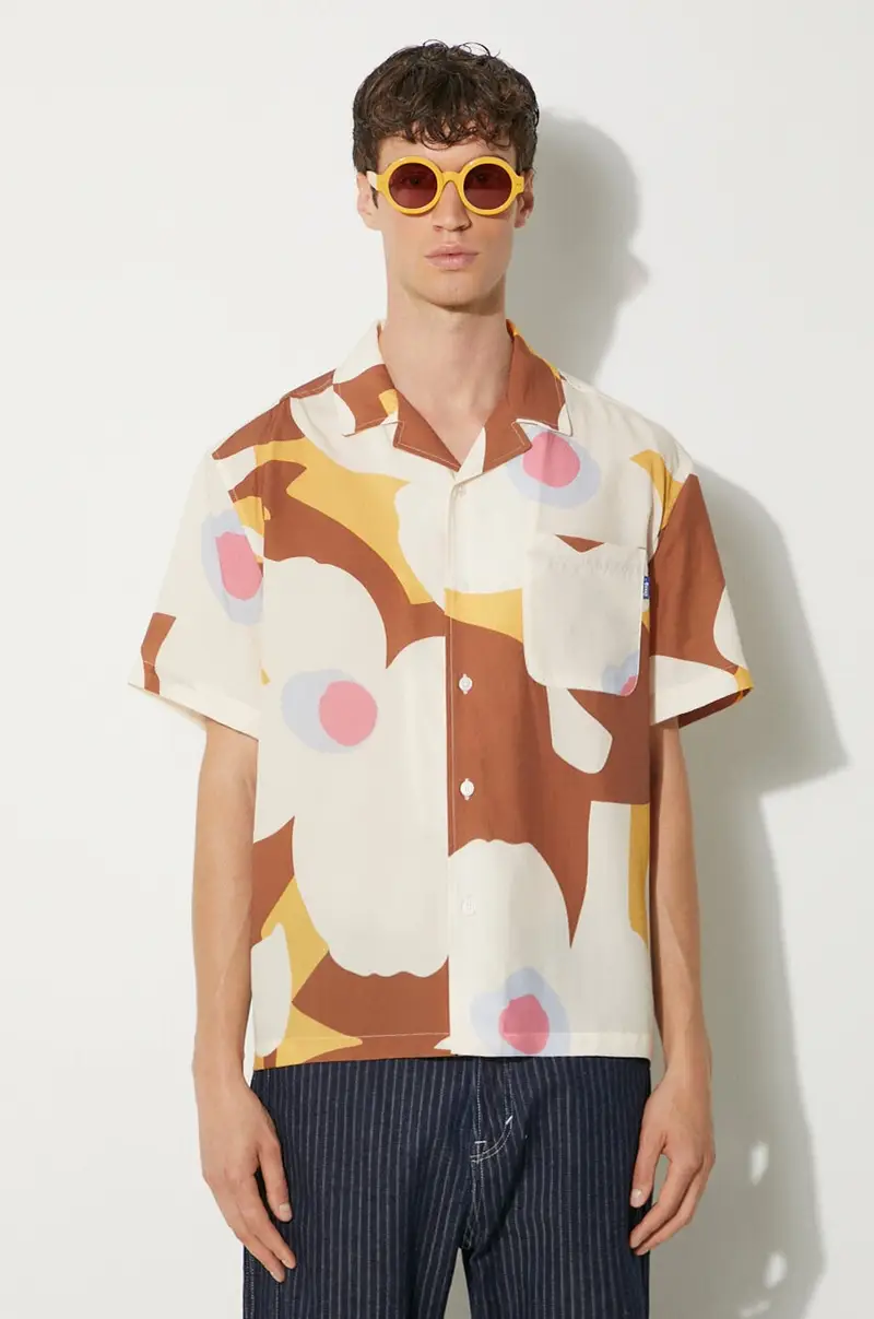 camicia Floral Camp uomo colore marrone SP24-TP004