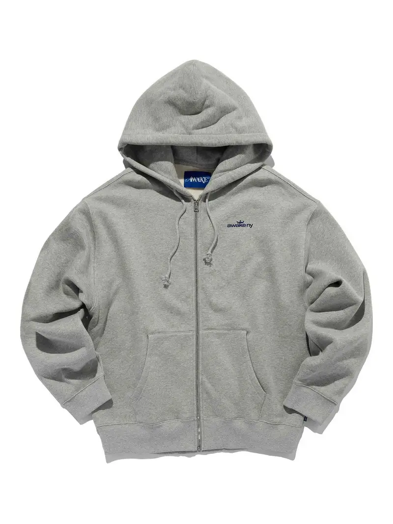 Felpa con cappuccio e zip integrale Grigio