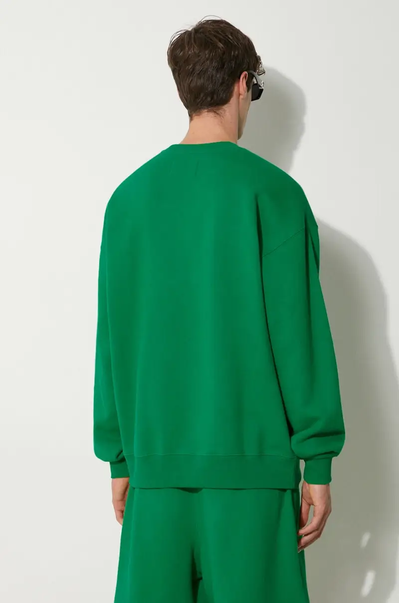 felpa in cotone Awake Crewneck uomo colore verde con applicazione SP24-CN002 miniatura 3