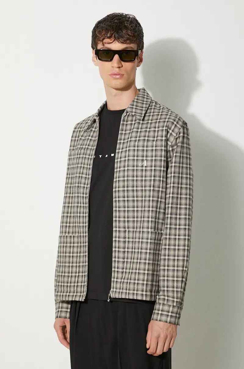 giacca camicia Lt Wt Marrone miniatura 4